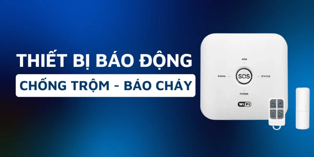 Thiết bị báo động chống trộm và báo cháy với bộ trung tâm, điều khiển và cảm biến