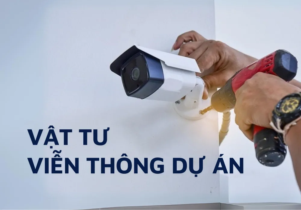 Camera Đà Nẵng 15 Vật tư viễn thông dự án: kỹ thuật viên cố định camera thân trụ lên tường