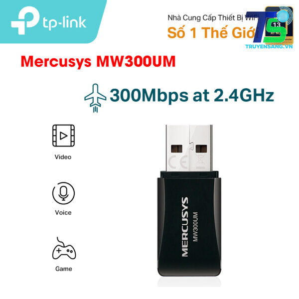 Bộ chuyển đổi USB Wifi Mini Mercusys MW300UM 3 Mercusys MW300UM