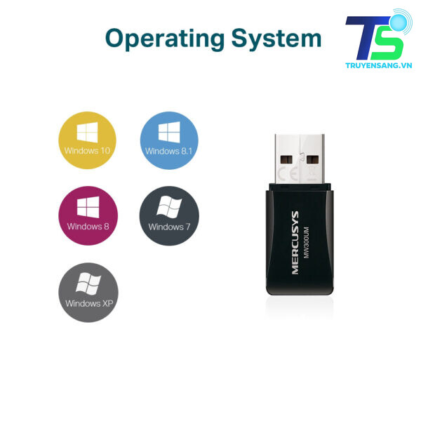 Bộ chuyển đổi USB Wifi Mini Mercusys MW300UM 4 Mercusys MW300UM - 1
