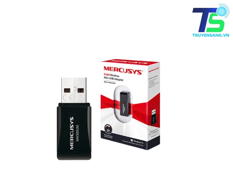 Bộ chuyển đổi USB Wifi Mini Mercusys MW300UM 1 Bộ chuyển đổi USB Wifi Mini Mercusys MW300UM