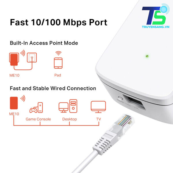 Bộ mở rộng sóng Wifi Mercusys ME10 4 Mercusys ME10 - 1