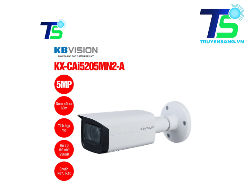 Camera IP thân trụ 5MP KBVISION KX-CAi5205MN2-A 3 Camera IP thân trụ 5MP KBVISION KX-CAi5205MN2-A