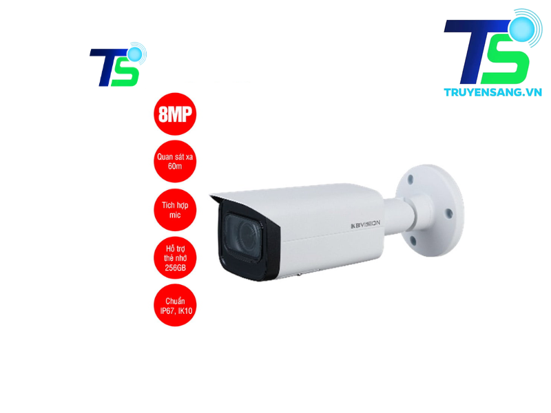 Camera IP thân trụ 8MP KBVISION KX-CAi8205MN2-A 2 Camera IP thân trụ 8MP KBVISION KX-CAi8205MN2-A