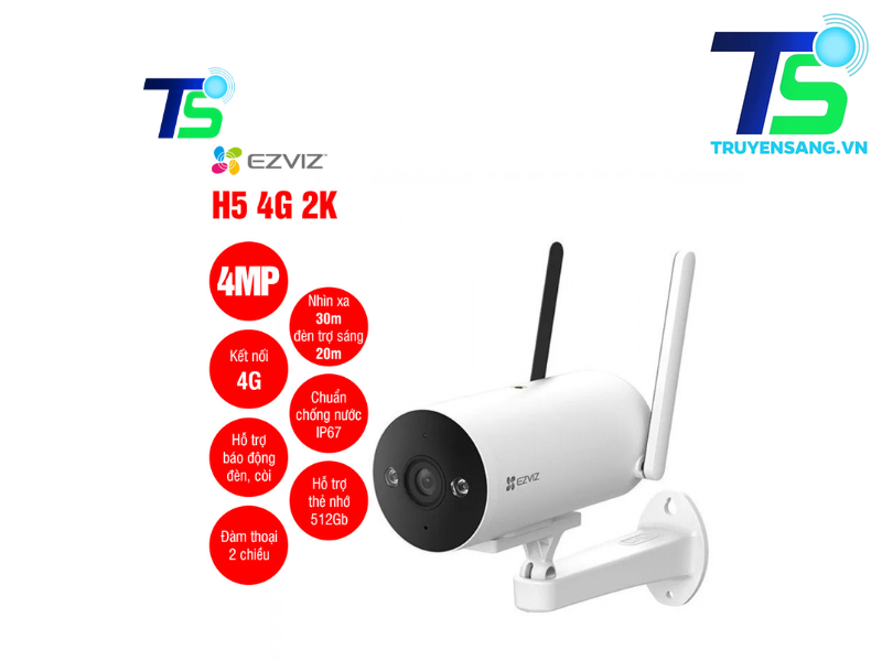Camera ngoài trời không dây EZVIZ H5 4G 2K