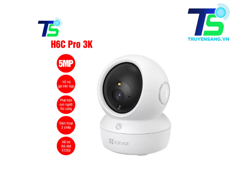 Camera EZVIZ H6C Pro 3K 5MP tại Đà Nẵng 3 Camera WiFi quay quét EZVIZ H6C Pro 3K 5MP