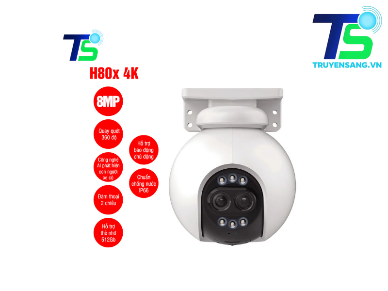 Camera WiFi quay quét EZVIZ H80x 4K 8MP 3 Camera WiFi quay quét EZVIZ H80x 4K 8MP