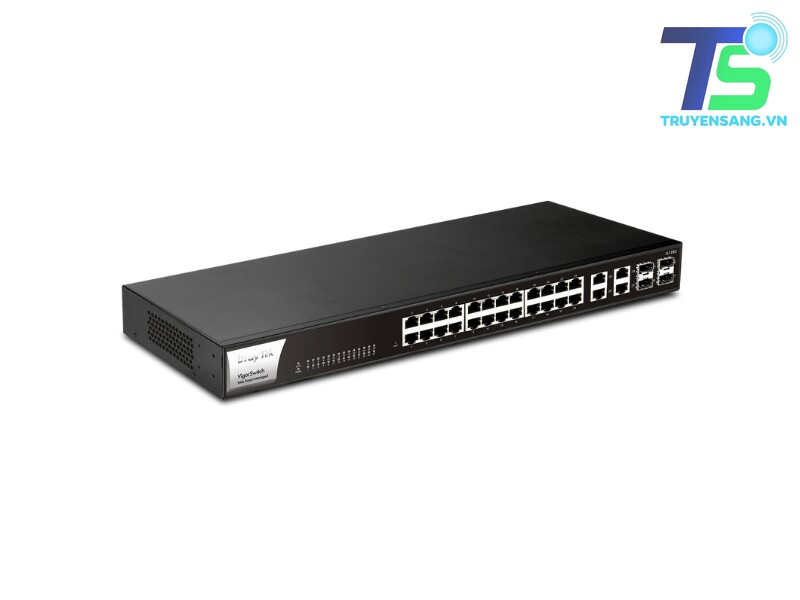 Switch 24 cổng Draytek VigorSwitch G1282 1 Switch 24 cổng Draytek VigorSwitch G1282