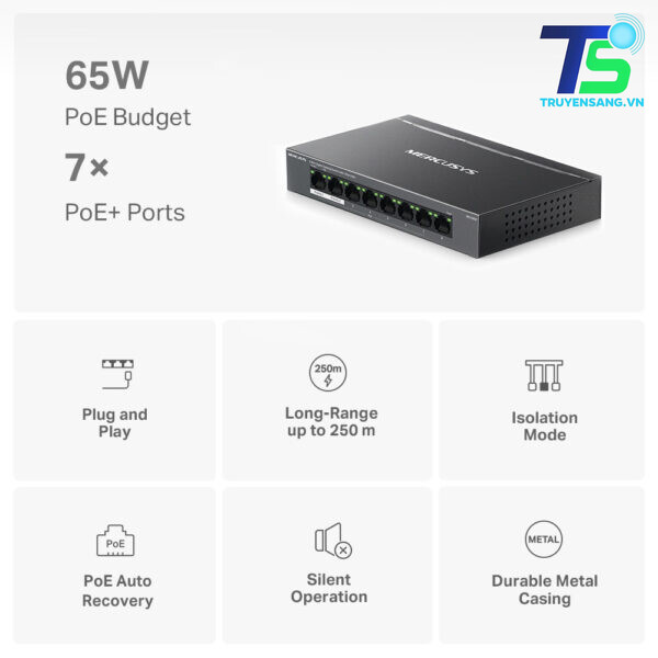 Bộ Switch Chia Mạng Mercusys MS108GP 6 Mercusys MS108GP - 3