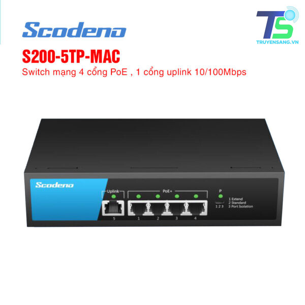 Switch mạng 5 cổng SCODENO S200-5TP-MAC 3 SCODENO S200-5TP-MAC