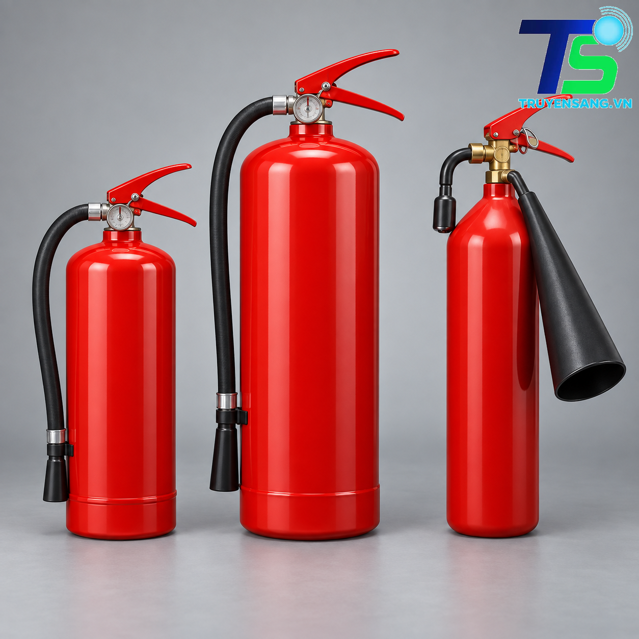 Bình chữa cháy CO₂ MT5 5kg kèm tem tại Đà Nẵng 1 Ảnh minh họa các loại bình chữa cháy bột ABC và CO2 tại Đà Nẵng