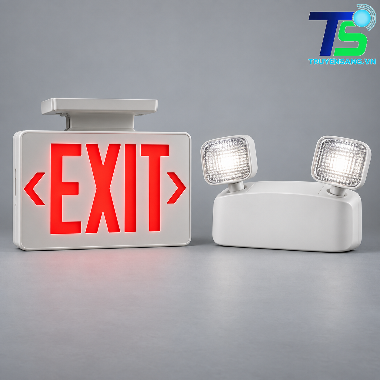 Đèn EXIT thoát hiểm kèm tem tại Đà Nẵng 1 Ảnh minh họa đèn EXIT và đèn chiếu sáng sự cố PCCC tại Đà Nẵng