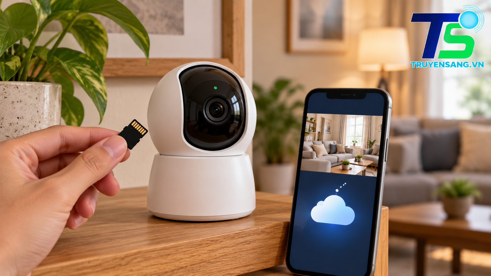 Camera IMOU có bắt buộc mua gói Cloud không? Cách chọn lưu trữ tại Đà Nẵng 1 Minh họa lựa chọn thẻ nhớ và lưu trữ đám mây cho camera trong nhà – Truyền Sáng
