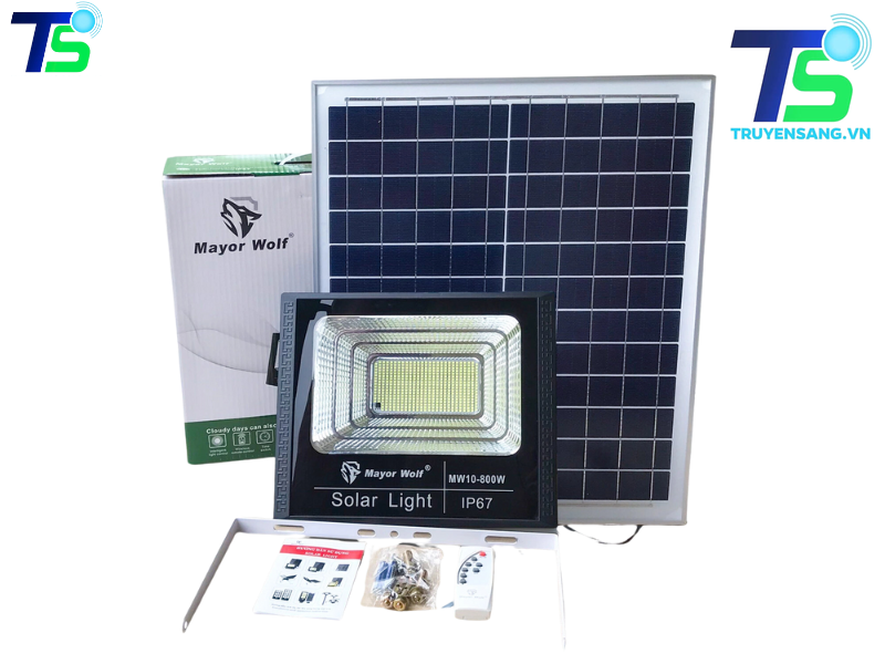 Đèn pha năng lượng mặt trời Mayorwolf - 800W 2 pha năng lượng mặt trời Mayorwolf - 800W