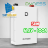 Pin lưu trữ lithium Dyness DL5.0F 51,2 V 100 Ah cho điện mặt trời mái nhà