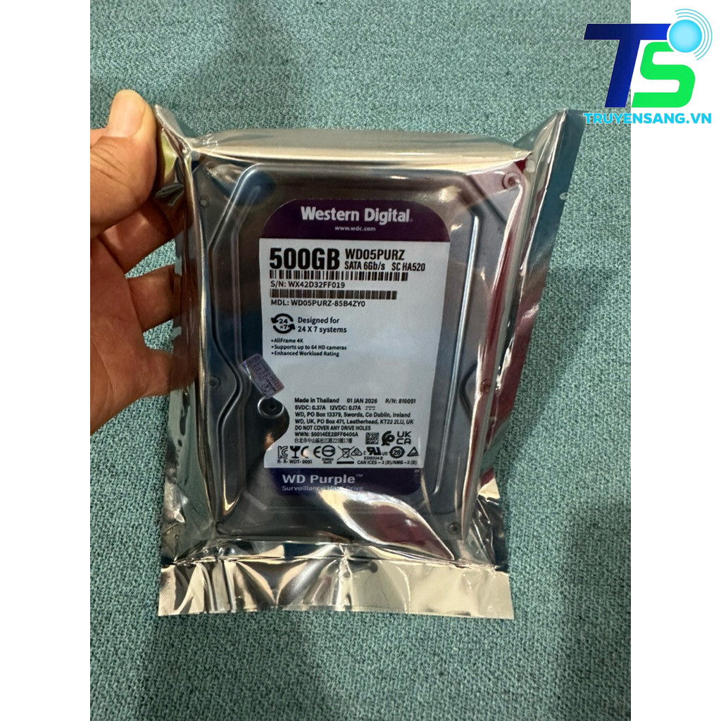 Ổ cứng HDD WD Purple 500GB Renew cho camera tại Đà Nẵng 1 Ổ cứng HDD WD Purple 500GB Renew lưu trữ camera tại Đà Nẵng - ảnh tham khảo