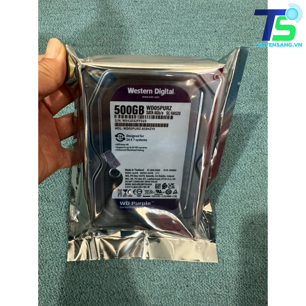 Ổ cứng HDD WD Purple 500GB Renew cho camera tại Đà Nẵng 1 Ổ cứng HDD WD Purple 500GB Renew lưu trữ camera tại Đà Nẵng - ảnh tham khảo