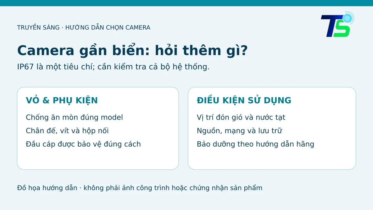 Camera gần biển Đà Nẵng: ngoài IP67 cần hỏi gì? 1 Các tiêu chí chọn camera gần biển ngoài chỉ số IP67