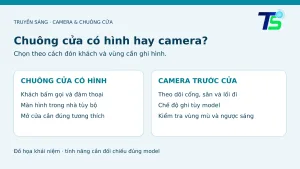 So sánh nhu cầu dùng chuông cửa có hình và camera trước cửa