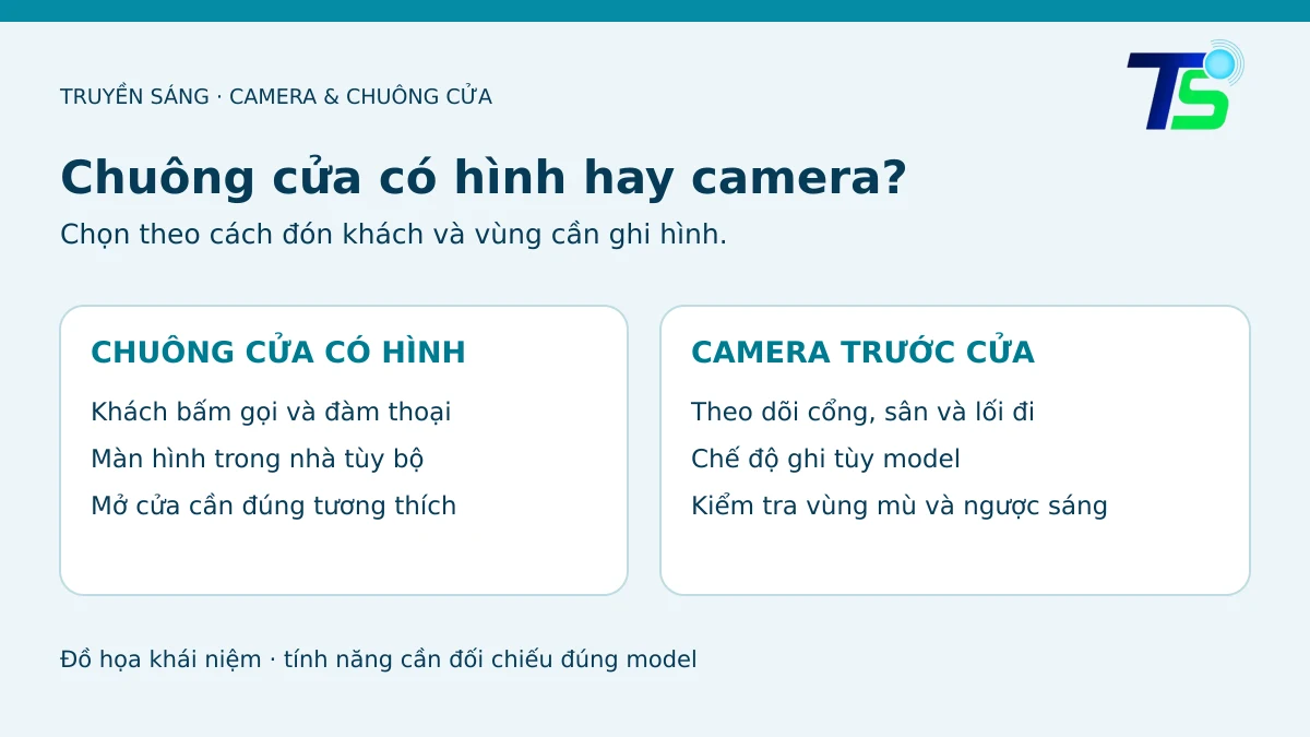 Chuông cửa có hình hay camera trước cửa: chọn giải pháp nào? 1 So sánh nhu cầu dùng chuông cửa có hình và camera trước cửa