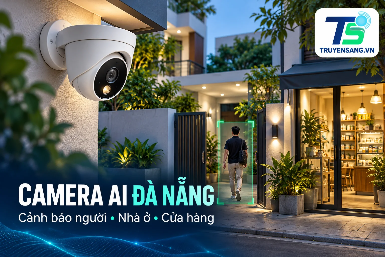 Camera AI Đà Nẵng: chọn cảnh báo người cho nhà ở, cửa hàng 1 Minh họa camera AI Đà Nẵng phát hiện người tại lối vào nhà và cửa hàng