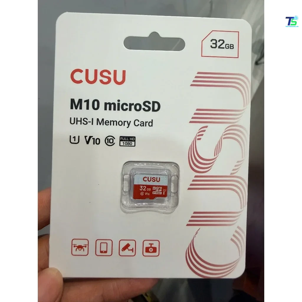 Thẻ nhớ CUSU 32GB tại Đà Nẵng 1 Bao bì thẻ nhớ CUSU M10 microSD 32GB UHS-I, U1, V10 và Class 10